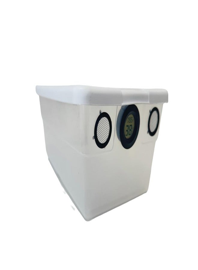 Bugzy Bugs Vented Vivarium Enclosure 6 Quart Terrarium with Black Vents, Temperature & Humidity Sensor for Reptiles, Isopods, Small Bugs - Image 4